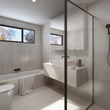 hampton and nolan white marble bathroom render eaglemont homes