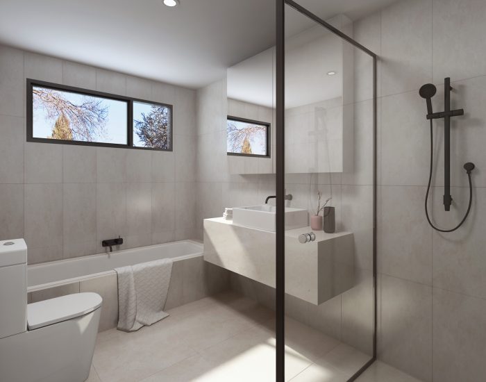 hampton and nolan white marble bathroom render eaglemont homes